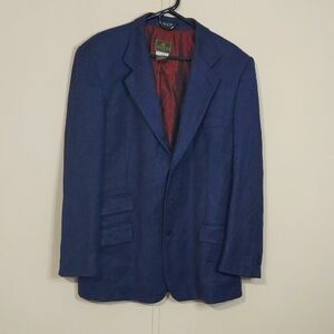 Beretta Wool Blazer Men's Blue Tweed Sport Coat Size 48